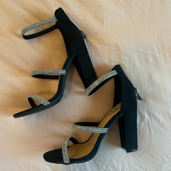 Daisy Fuente black prom heels size 7 - Picture 3 of 4